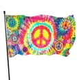 thumbnail image 1 of Tie Dye Peace Flag 3x5 Ft Breeze Rainbow Color Hippie Flag Outdoor Indoor Outside Garden Yard Banner Decorative With Metal Grommets Sign, 1 of 5