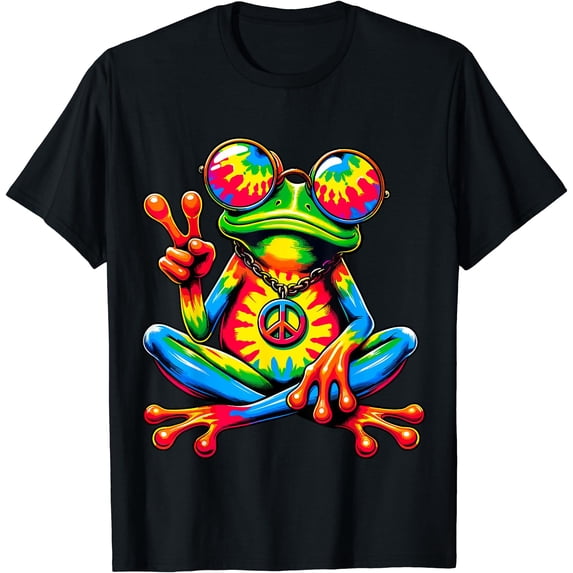 Tie-Dye Peace Frog Peace Sign Hippie T-Shirt - Walmart.com