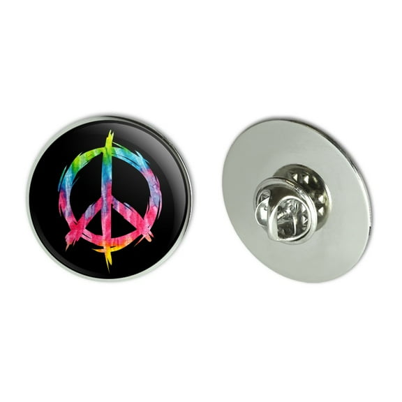 Tie Dye Peace Sign Metal 1.1" Tie Tack Hat Lapel Pin Pinback
