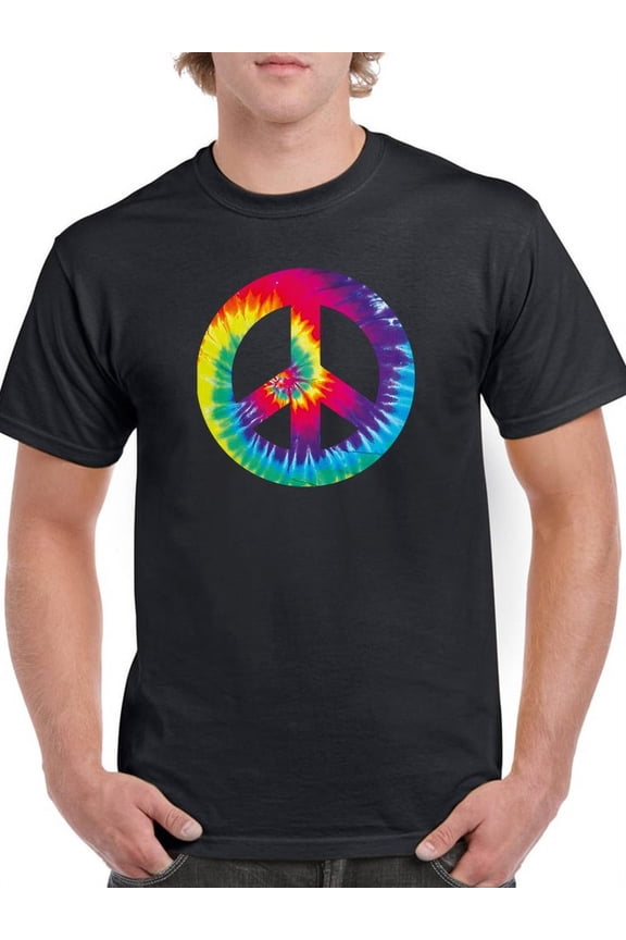 Tie Dye Peace Sign T-Shirt Men -Smartprints Designs, Male 3X-Large