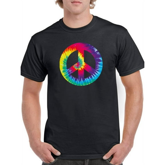 Tie Dye Peace Sign T-Shirt Men -Smartprints Designs, Male 5X-Large