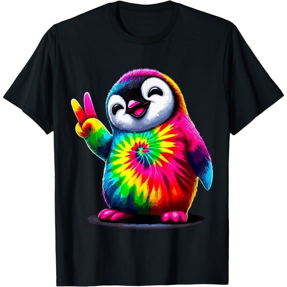 Tie-Dye Penguin Hippie Peace Sign T-Shirt - Walmart.com