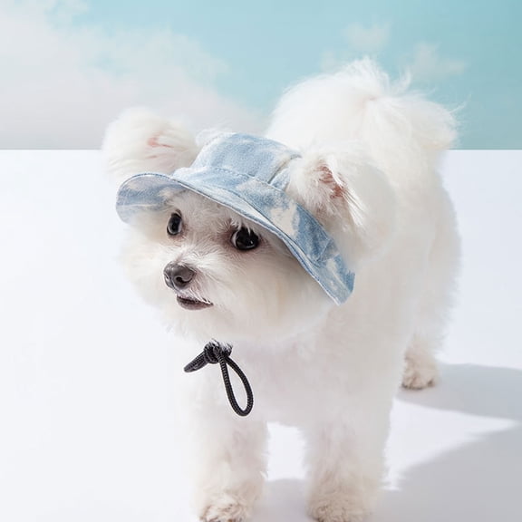 Tie-Dye Pet Sun Hat, Breathable Fisherman Cap with Ear Holes for Dogs & Cats (Summer Outdoor)