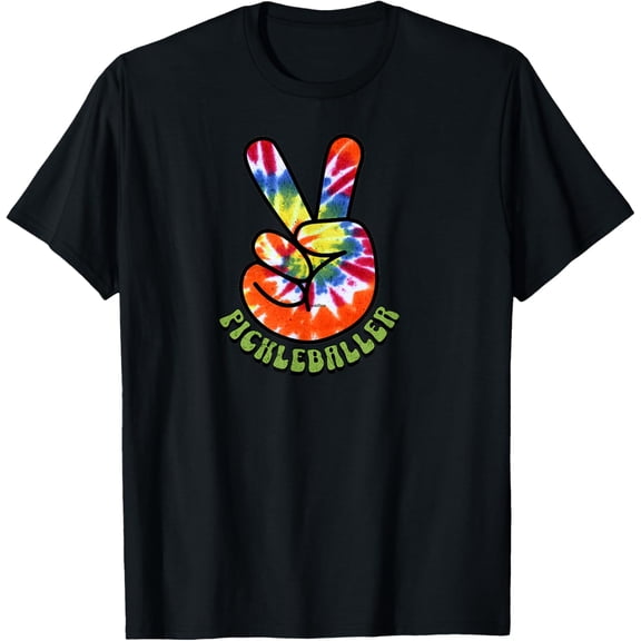Tie-Dye Pickleball Shirt Retro Peace Sign for Pickleballers T-Shirt