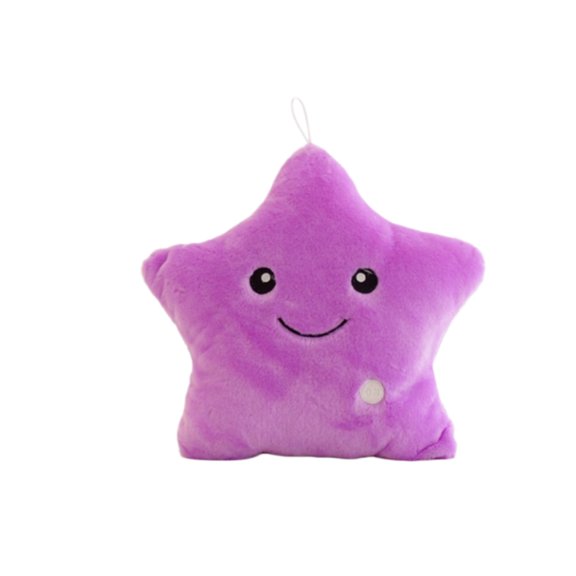 Tie Dye Plush Star Pillow Glow Soft Faux Fur Decorative Throw Cushion