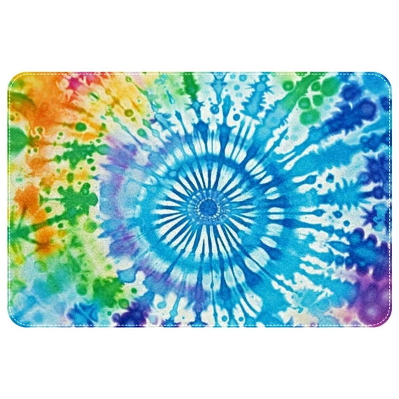 Tie Dye Polyester Indoor Mat Office Floor Mat Non-Slip Machine Washable