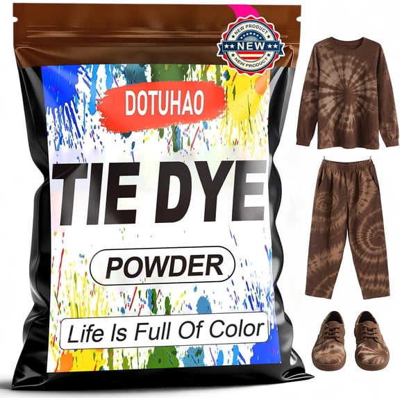 Tie Dye Powder, Brown Tie Dye for Clothes, Fabric Dye, Permanent & Washfast Powder Tie Dyes, Creative Dyes for Clothes(Brown, 2 OZ)
