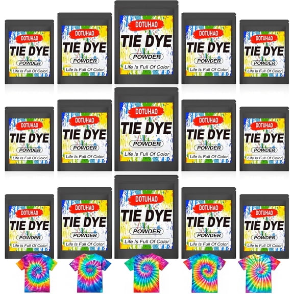 Tie Dye Powder Kit, 15 Colors Clothing Dye, Fabric Color Dye, Permanent & Washfast Powder Tie Dyes, Creative Dyes for Clothes(15 Colors, 2 OZ)
