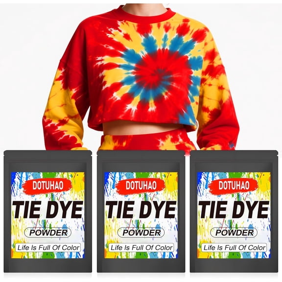 Tie Dye Powder Kit, 3 Colors - Red, Yellow, Blue Clothing Dye, Fabric Color Dye, Permanent & Washfast Powder Tie Dyes, Creative Dyes for Clothes(3 Colors, 2 OZ)
