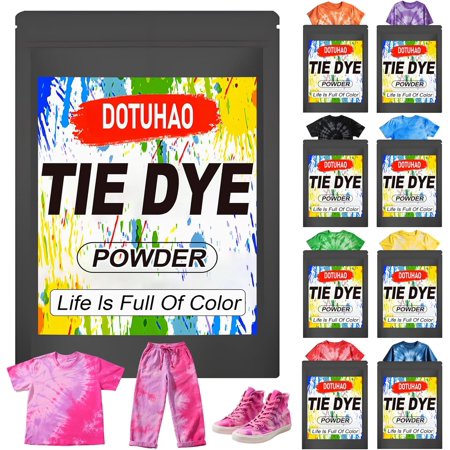 Tie Dye Powder Kit, 9 Colors Clothing Dye, Fabric Color Dye, Permanent & Washfast Powder Tie Dyes, Creative Dyes for Clothes(9 Colors, 2 OZ)