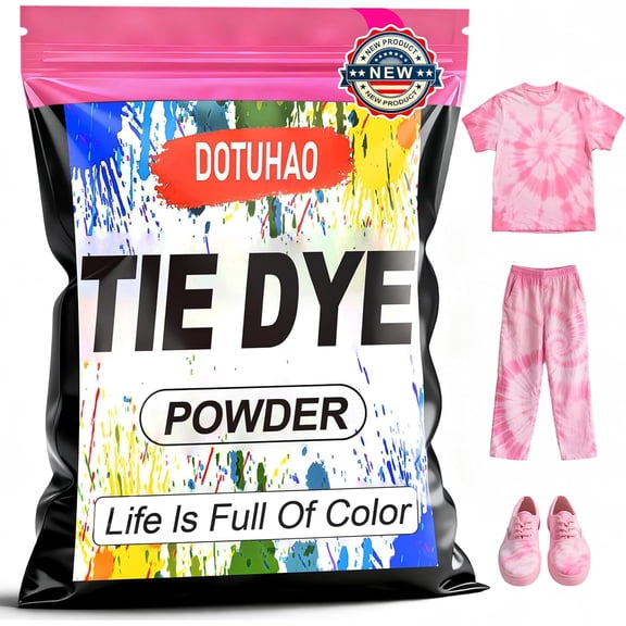 Tie Dye Powder, Pink Tie Dye for Clothes, Fabric Dye, Permanent & Washfast Powder Tie Dyes, Creative Dyes for Clothes(Pink,2 OZ)