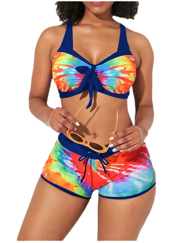 Tie-Dye Print Women 2 Pieces Swimsuits Bench Bathing Suit