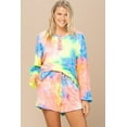 thumbnail image 1 of Tie-dye Printed Knit Top And Shorts Set L, 1 of 5