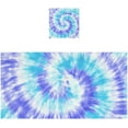 thumbnail image 1 of Tie Dye Purple Blue Spiral Cotton Towel Set 2 Piece, 1 Bath Towels 1 Washcloth, Soft Fast Dry Absorbent Face Hand Towel for Bathroom Hotel Gym Spa and Beach, 1 of 7