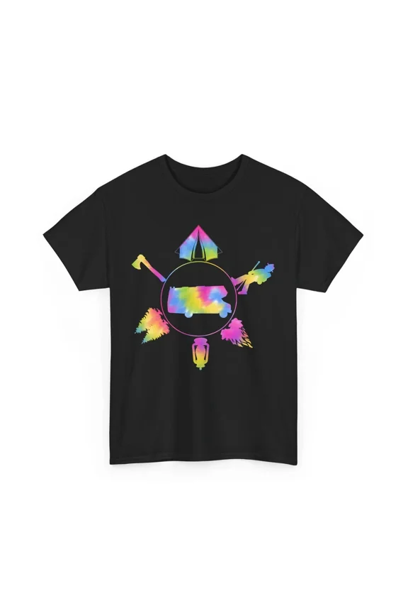 Tie Dye RV Camping Adventure Emblem Camper Van Motorhome Unisex T-Shirt, S-5XL