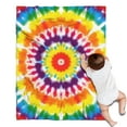 thumbnail image 1 of Tie Dye Rainbow Concentric Circles Pattern Blanket,Comfortable Soft Flannel Throw Blanket,All Season,Warm Lightweight Blankets for Sofa Bed Couch Living Room Chair,30"x40", 1 of 4