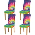 thumbnail image 1 of Tie Dye Rainbow Dining Chair Covers Set of 4 Spandex Stretch Dining Chair Slipcover for Dining Room Hotel Ceremony, 1 of 6