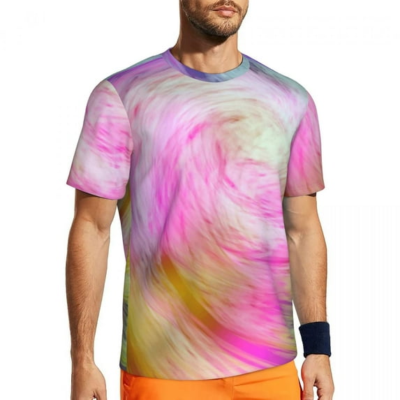 Tie Dye Running T-Shirt Colorful Print Novelty T Shirts Mens Tshirt Summer Short Sleeve