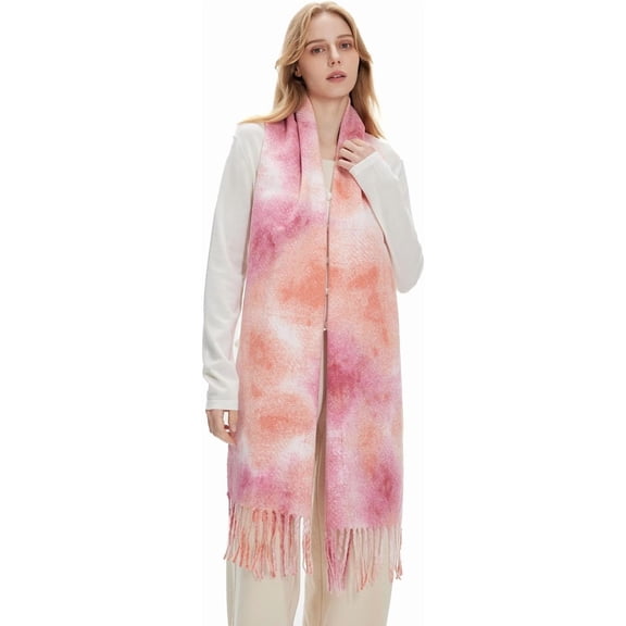 Tie-Dye Scarf - Colorful Shawl Wrap for Women & Men, Warm Long Scarf