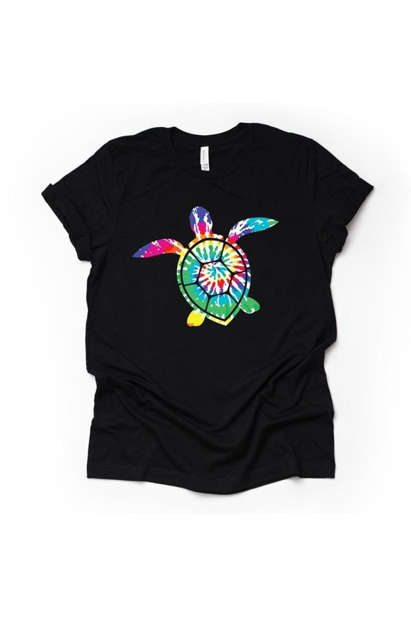 Tie Dye Sea Turtle Cotton T1EE, Fun Design, Plus Sizes available
