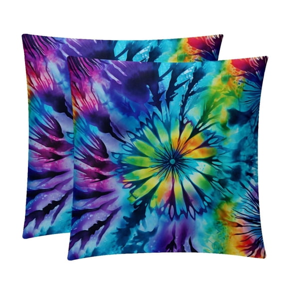 Tie Dye Set with Unique Patterns - 16x16, 18x18, 20x20 Inches - Set of 2 for Living Room, Bedroom, and Office - Includes Throw Pillow Inserts and Chair