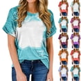 thumbnail image 1 of Tie Dye Shirts Women, Hxshgdsn Cotton Polyester T Shirts Womens Loose Fit Crew Neck Casual Tops Summer 2025 (XXL, Green), 1 of 1