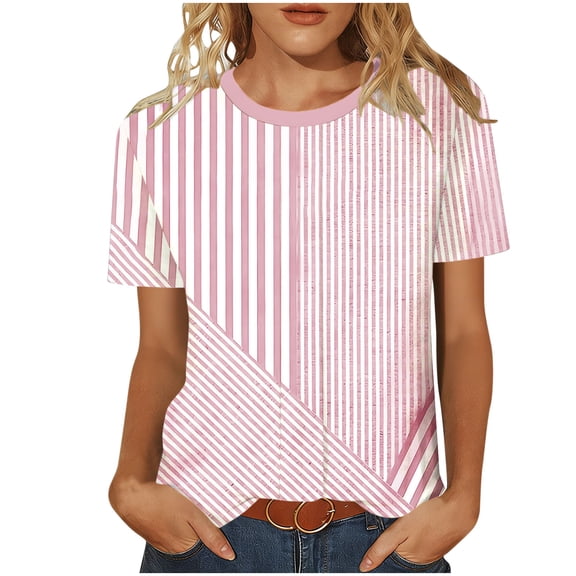 Tie Dye Shirts Womens Tops 3/4 Length Sleeve Blouses Casual Three Quarter Sleeve Tshirt Loose Fit Soft Cute Tees