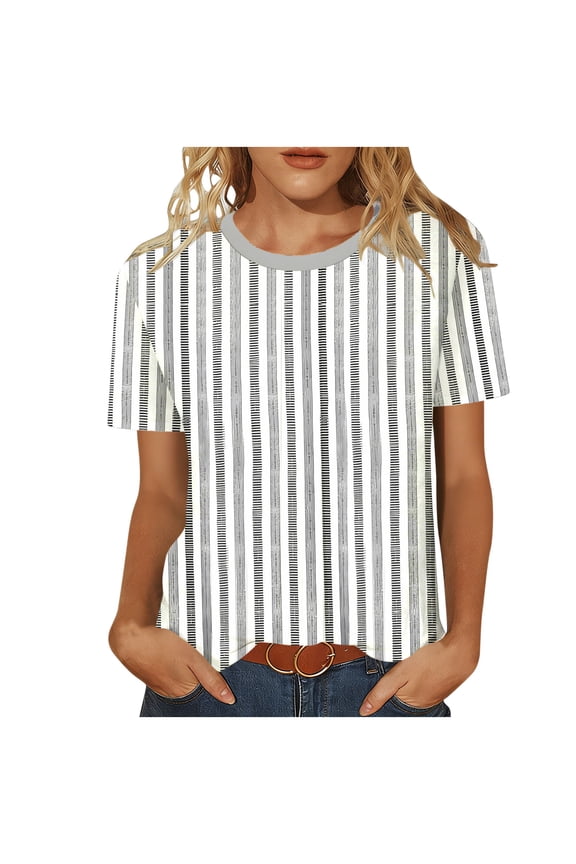 Tie Dye Shirts Womens Tops 3/4 Length Sleeve Blouses Casual Three Quarter Sleeve Tshirt Loose Fit Soft Cute Tees