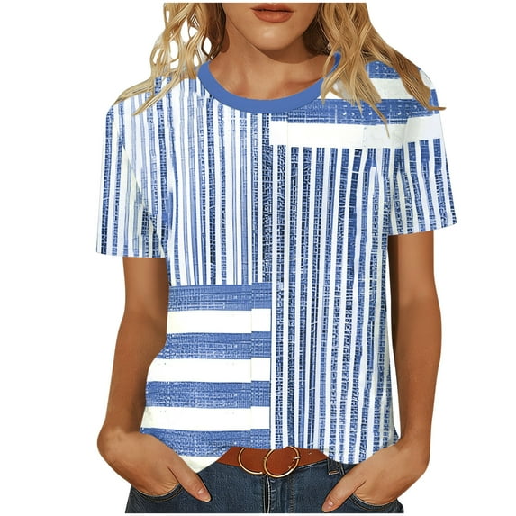 Tie Dye Shirts Womens Tops 3/4 Length Sleeve Blouses Casual Three Quarter Sleeve Tshirt Loose Fit Soft Cute Tees