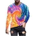 thumbnail image 1 of Tie Dye Shirts for Men Long Sleeve Crew Neck Colorful Graphic Base Tee Shirt Casual Tshirts Spring Fall Tops (L, Multicolor 03), 1 of 5