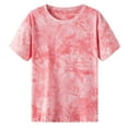 thumbnail image 1 of Tie Dye Shirts for Women Cute Summer Tops Colorful Short Sleeve Dressy Blouse Funny Tunic Tops for Women, 1 of 5
