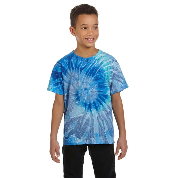 Tie-Dye Short Sleeve Round Neck Unique Pattern Cotton, T-Shirt (Boy's Youth)