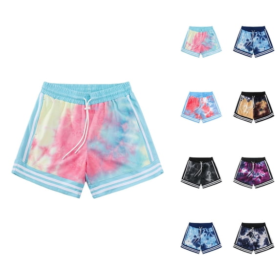 Tie Dye Shorts for Men 2026 Summer Casual Lightweight Breathable Elastic Waist Athletic Workout Gym Shorts with Pockets