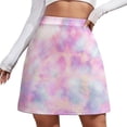 thumbnail image 1 of Tie Dye Skirt Woman Yellow Blue Elegant Mini Skirts Summer Korean Fashion High Waist Desi, 1 of 7