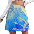 thumbnail image 1 of Tie Dye Skirt Woman Yellow Blue Elegant Mini Skirts Summer Korean Fashion High Waist Desi, 1 of 7