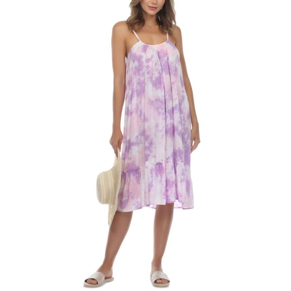 Raviya Women's Tie-Dye Midi Cover-Up Dress Lavender S New
