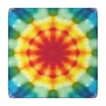 thumbnail image 1 of Tie Dye Soft Petal Ring Pattern Square Fitted Tablecloth with Elastic Edge,Square Table Cover,Washable Elastic Table Cover for Home Kitchen Party Decor 34"x34", 1 of 6