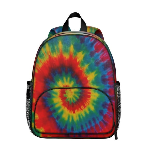 Tie Dye Spiral Backpack Backpack for School,Schoolbag with Adjustable Shoulder Straps & Padded Back,13.8"x11.4"x6"