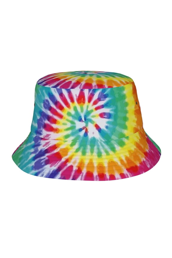 Tie-Dye Spirl Rainbow Bucket Hat for Men Women Fisherman Outdoor Summer Travel Hiking Caps