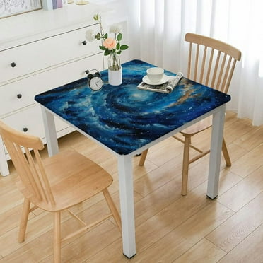 Tie Dye Square Tablecloth Waterproof Polyester Fabric Table Cloth Stain and Resistant Washable Table Cover for Kitchen Dining Picnic Party Home