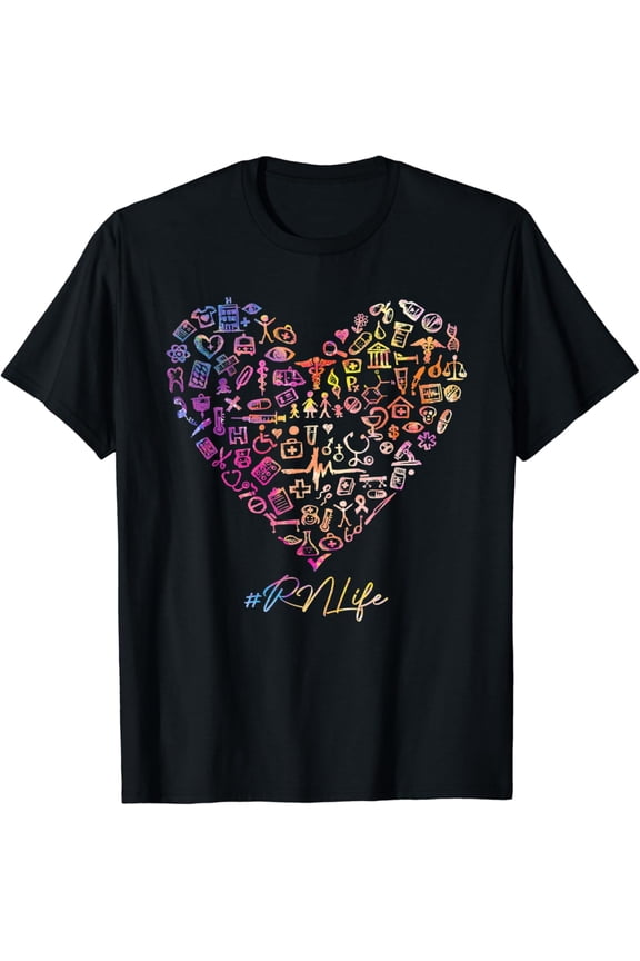 Tie Dye Stethoscope Heart Rn Life Nurses Day Nursing T-Shirt Unisex S-5XL Hot Trending Shirt, Vintage Birthday Gift