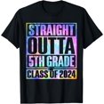 thumbnail image 1 of Tie Dye Straight Outta 5th Grade Graduation Class Of 2024 T-Shirt, 1 of 4