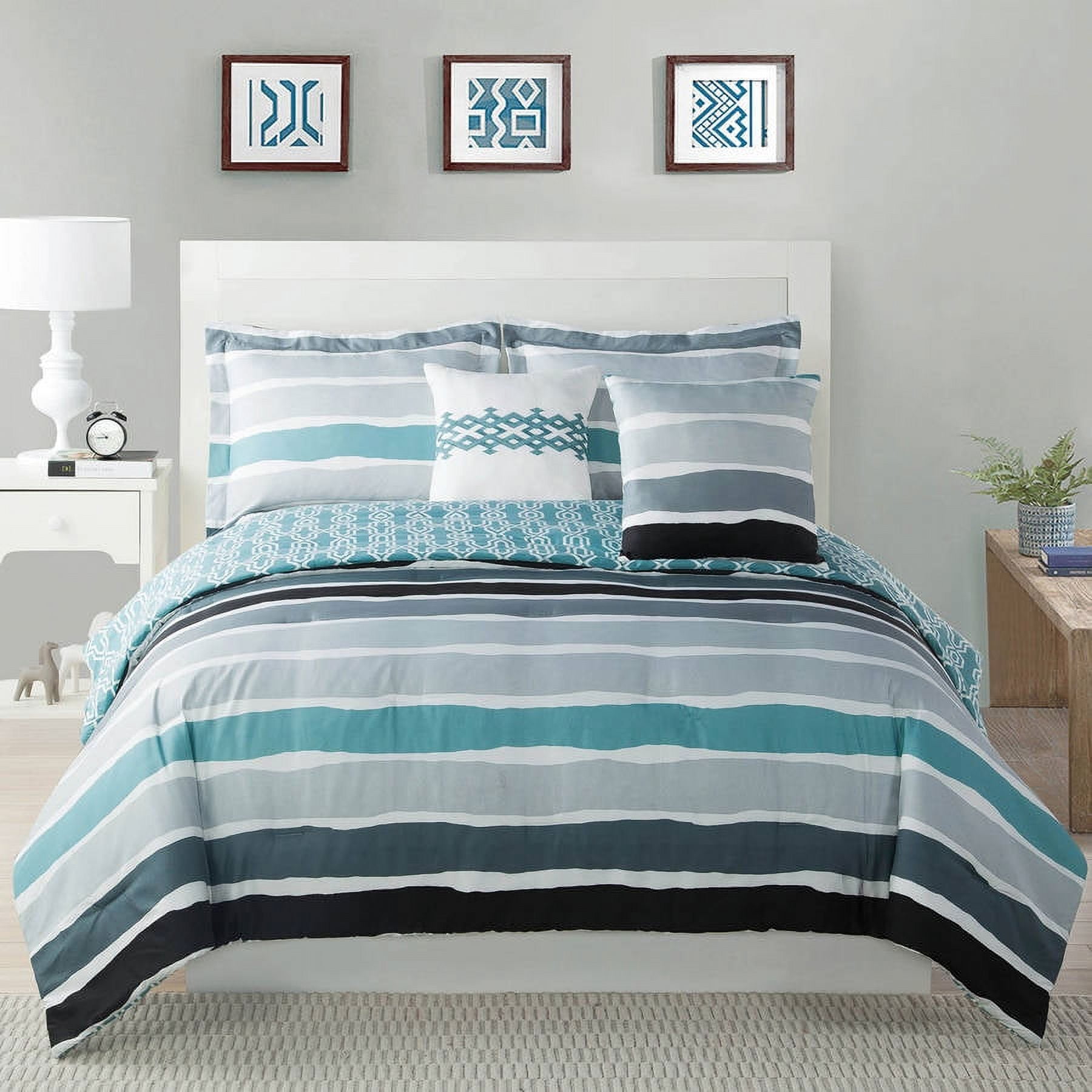 Tie Dye Stripe Comforter Set