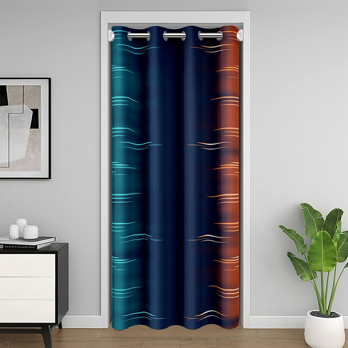 Doorway Curtain Orange Blk 240x94cm Party Goods Unisex main image 0