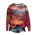 thumbnail image 1 of Tie Dye Sweatshirts for Women Fashion Crewneck Long Sleeve Pullover 2024 Fall Winter Blouses Going Out Party Outfits, 1 of 4