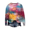 thumbnail image 1 of Tie Dye Sweatshirts for Women Fashion Crewneck Long Sleeve Pullover 2024 Fall Winter Blouses Going Out Party Outfits, 1 of 4