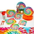 thumbnail image 1 of Tie-Dye Swirl Deluxe Disposable Tableware Kit 59 Pc, 1 of 3
