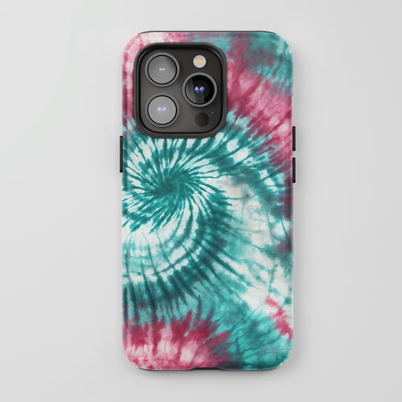 Tie Dye Swirl For All iPhone Series Tough Phone Case Retro Colorful