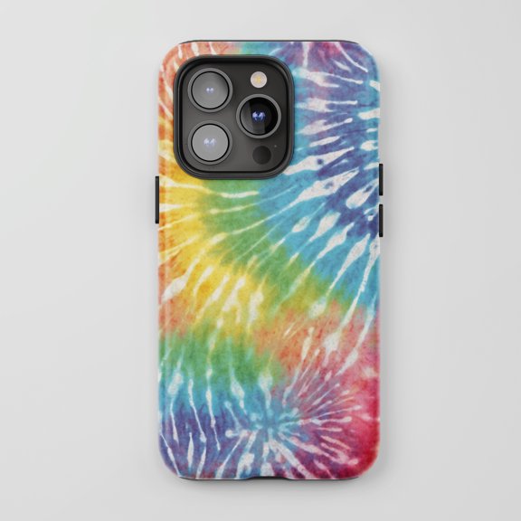 Tie Dye Swirl For All iPhone Series Tough Phone Case Retro Rainbow
