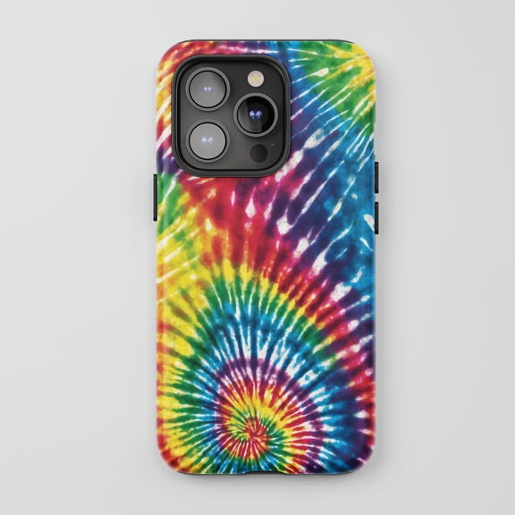 Tie Dye Swirl For All iPhone Series Tough Phone Case Retro Rainbow